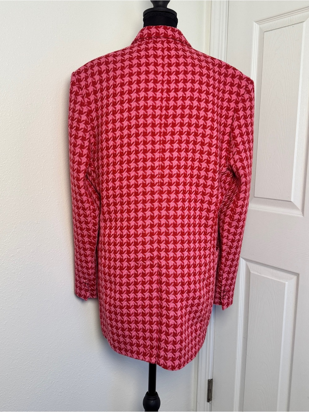 AFRM Sassy Blazer Pink Red Herringbone Oversized NWT Small - Picture 3 of 7